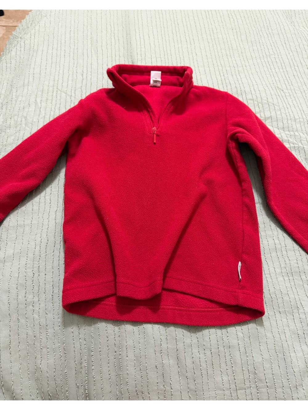 Unisex kids Red Quarter-Zip Fleece Pullover